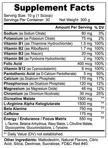 Reffert's Rage Nitric Shock Pre-Workout (Fruity Cav Flavor)