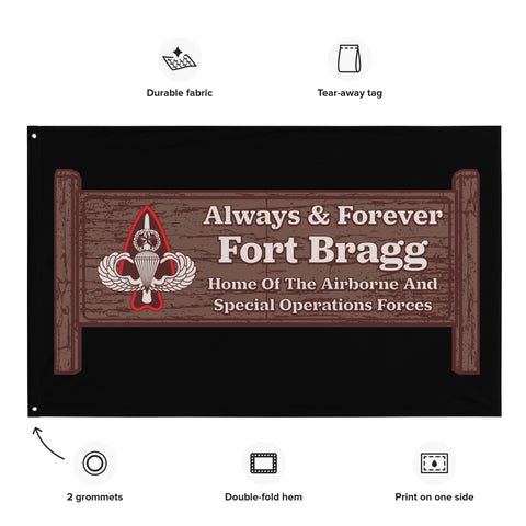 Fort Bragg Forever Flag (Black)