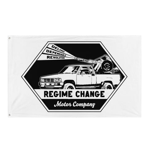 Regime Change Motor Co. Flag (White)