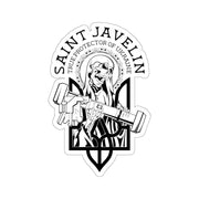 Ukraine Saint Javelin Sticker (Black/White)