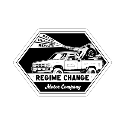 Regime Change Motor Co. Sticker (White)